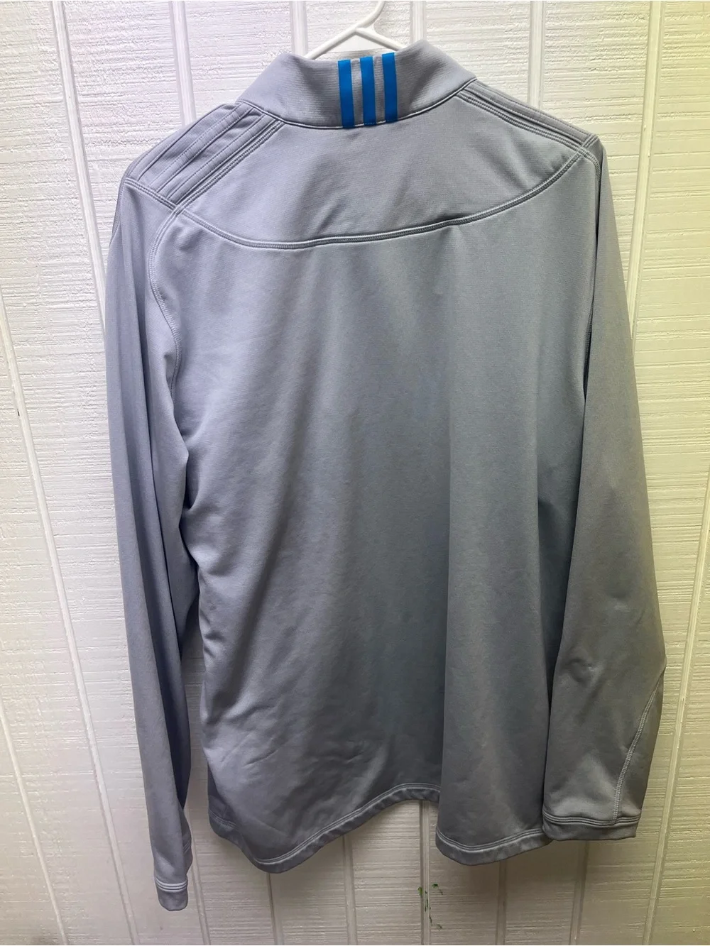 Adidas Golf Men’s XL Quarter Zip Sweatshirt Gray Blue Climawarm Activewear
